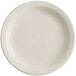 An Acopa ivory stoneware plate with a narrow white rim.