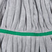 A close up of a Unger SmartColor green and gray tube mop head.