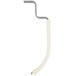 A white rectangular object with a white plastic handle and a white and gray metal hook.