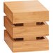 A bamboo square crate riser with holes in the sides.