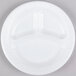 Dart 9CPWC Concorde 9 inch 3 Compartment White Non-Laminated Round Foam Plate - 500/Case