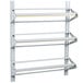 A white metal rack with three shelves.