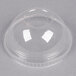 A Fabri-Kal clear plastic dome lid with a 1" hole.