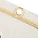 A close up of a clear plastic Carlisle case with white background.