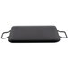 An American Metalcraft wrought iron griddle, a black rectangular object with handles.