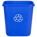 Continental 2818-1 28 Qt. / 7 Gallon Blue Rectangular Recycling Wastebasket / Trash Can