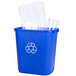 A blue Continental recycling bin filled with plastic cups and containers.