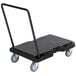 A black Lavex platform truck with wheels and an adjustable handle.