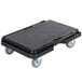 A black rolling Lavex platform truck with wheels.