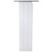 A white rectangular plastic curtain with black vertical lines.