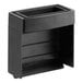 An Avantco black plastic rectangular cover with a handle and lid.