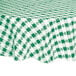 A green and white checkered Intedge vinyl table cover.