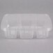 Polar Pak 5RH076-3P-C 11 inch x 7 inch Clear 3 Compartment Plastic Deli Platter / Catering Tray with Lid - 100/Case