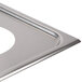 A Vollrath stainless steel steam table adapter plate with 2 holes.