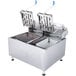 A Globe dual tank electric countertop fryer with two baskets.