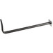 A black pair of pipes with a black metal hook on a white background.