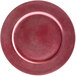 A pink Tabletop Classics plastic charger plate with a shiny finish.