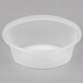 A clear plastic container with a lid.
