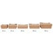 Fold-Pak Bio-Plus-Earth paper take-out boxes in brown with measurements.