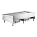 A stainless steel Garland countertop griddle with thermostatic controls.