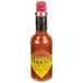 A bottle of TABASCO Habanero Hot Sauce with a label.