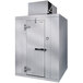 A Kolpak indoor walk-in cooler with a left hinged door open.