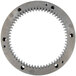 A circular metal turning plate gear with many holes.