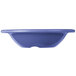 A close-up of a blue Carlisle Sierrus melamine bowl.