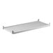 A white rectangular Cambro Camshelving® Premium vented shelf with metal slats.