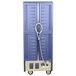 A blue Metro C5 heated holding and proofing cabinet with a clear door.