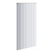 A white Kason strip curtain with white vertical stripes.