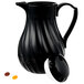 A Vollrath black SwirlServe hot and cold beverage server with a lid.