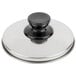 A Town stainless steel dim sum steamer cover with a black knob.