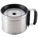 A stainless steel Robot Coupe cutter bowl kit with a black handle.