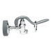 A T&S chrome pre-rinse spray valve with grey and black handles.
