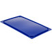 A blue plastic lid for a Carlisle rectangular food pan.