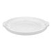 A white plastic lid with handles for a circle.
