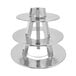 An American Metalcraft stainless steel three tiered display stand.