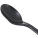 A WNA Comet EcoSense black plastic spoon with a handle.