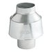 A metal exhaust pipe with a metal cap, the US Range draft hood.