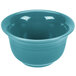 A turquoise Fiesta china bowl.