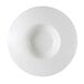 A bright white porcelain bowl with a wide draping rim.