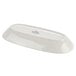 A white rectangular relish tray with oval sections by Tuxton.