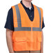 A Cordova orange safety vest with reflective stripes.