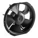 A black fan with a round black circle.