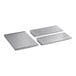 A set of three rectangular metal deflectors for commercial kitchen equipment.