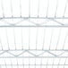 A close up of a Metro chrome wire shelf.