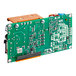 A green electronic circuit board with many small components.
