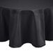 a black tablecloth on a table