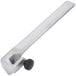 A silver wrench with a white plastic handle and a black knob.